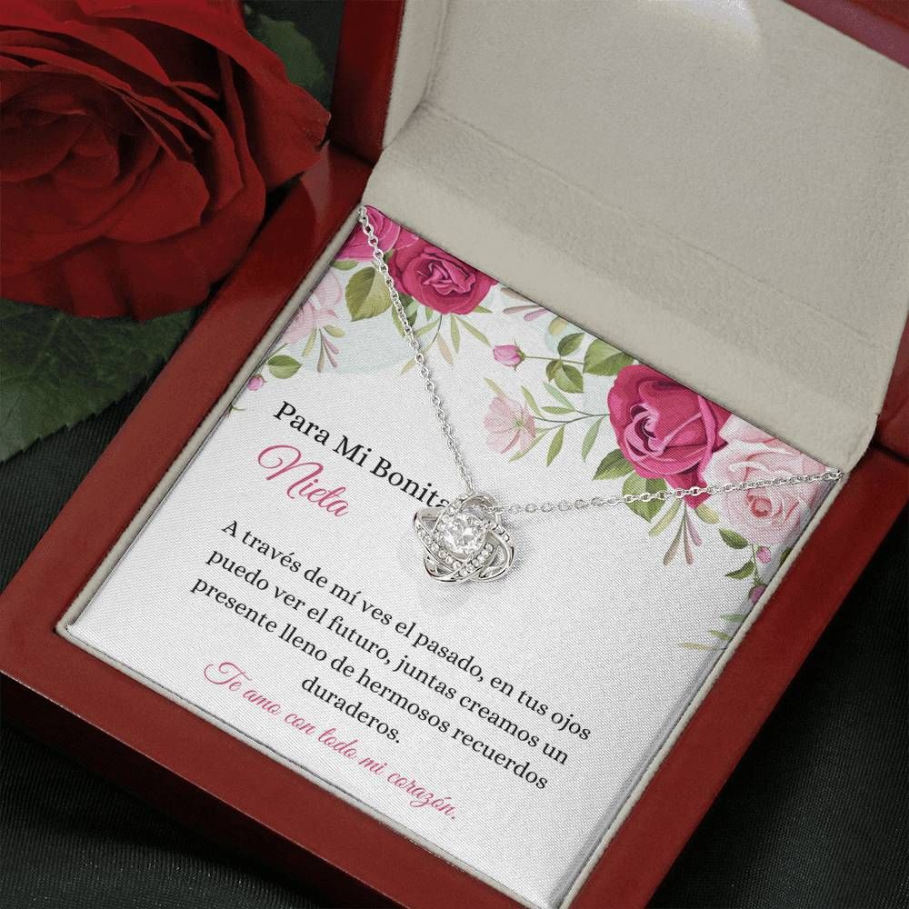 Bonita Nieta Spanish Latina Gift For Granddaughter Love Knot Necklace