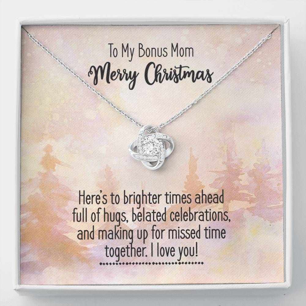 Bonus Mom Merry Christmas 2020 Love Knot Necklace