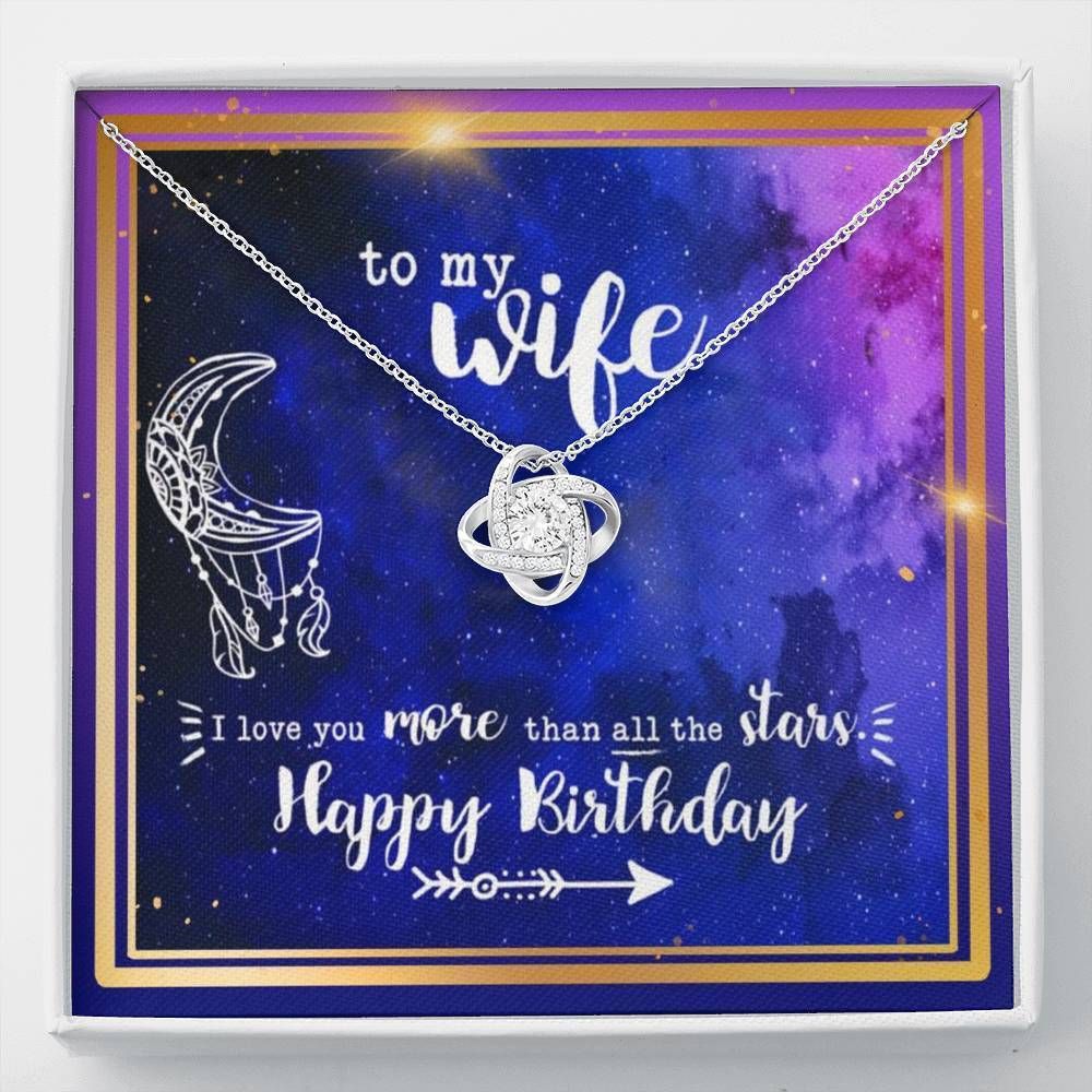 Brithday Love You Galaxy Love Knot Necklace Gift For Wife