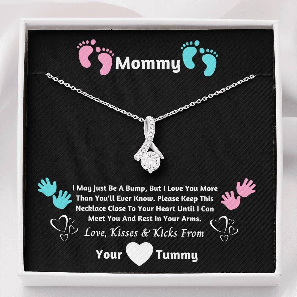 Bump To Mommy I Can't Wait To Meet You Alluring Beauty Necklace Gift For Mom