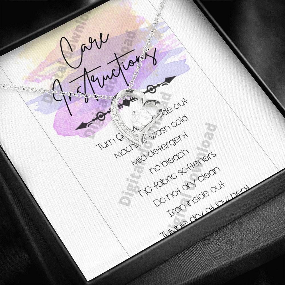Care Instructions Forever Love Necklace Gift For Women Message Card