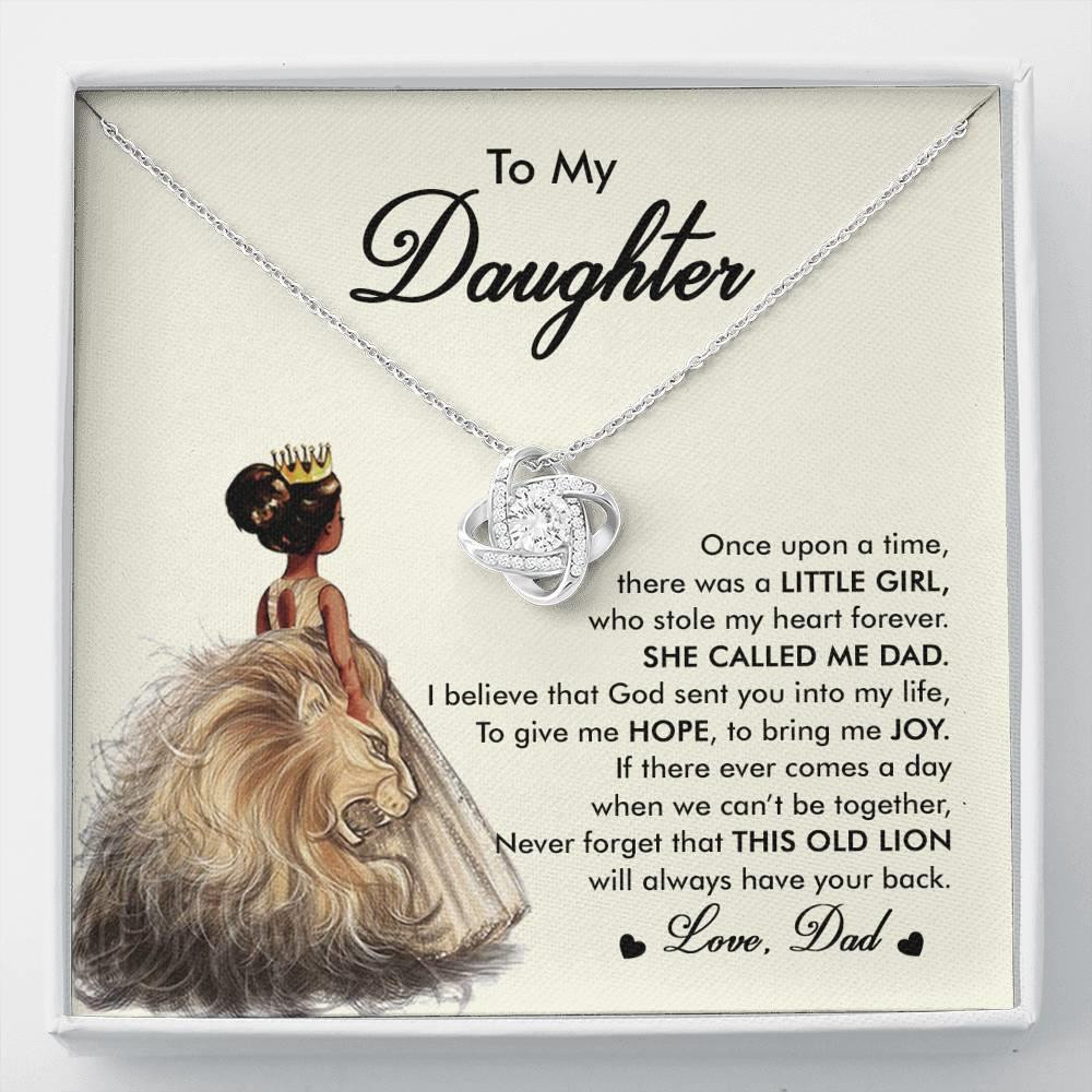 Charming Gift For Daughter Love Knot Necklace This Old Lion Will Always Have Your Back