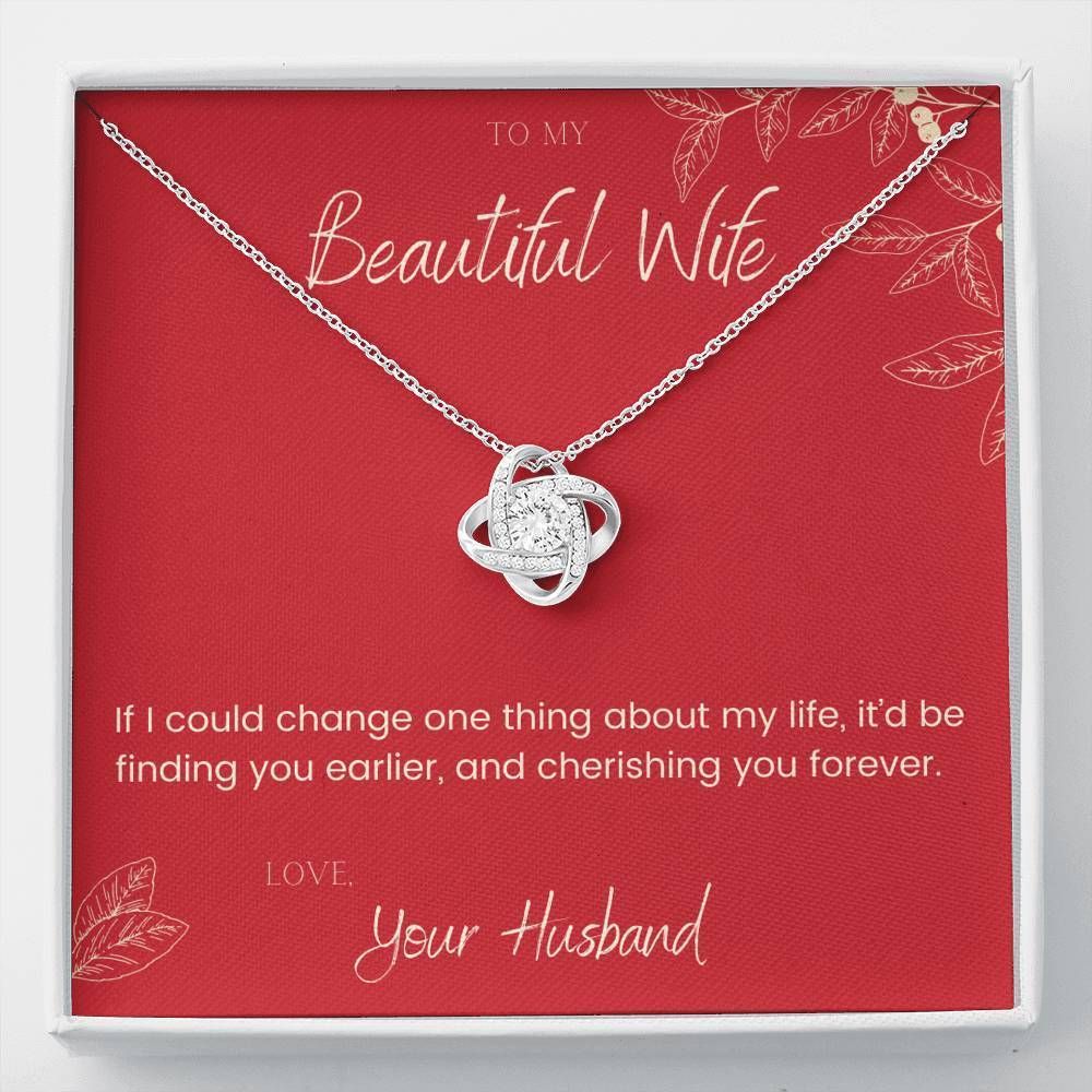 Cherishing You Forever Love Knot Necklace Giving Wife