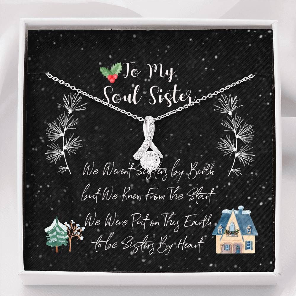 Christmas Gift For Soul Sister Sister By Heart 14K White Gold Alluring Beauty Necklace