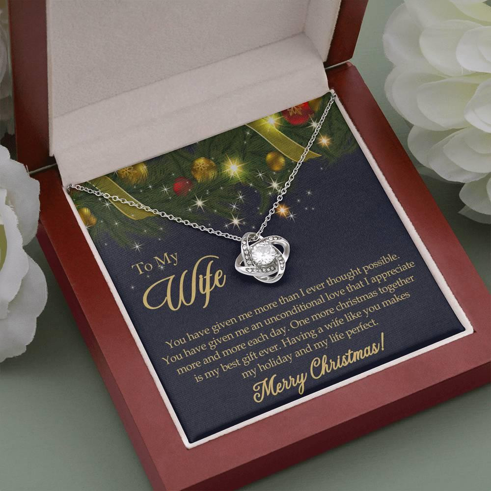 Christmas Gift For Wife You Make My Holiday And My Life Perfect Love Knot Necklace