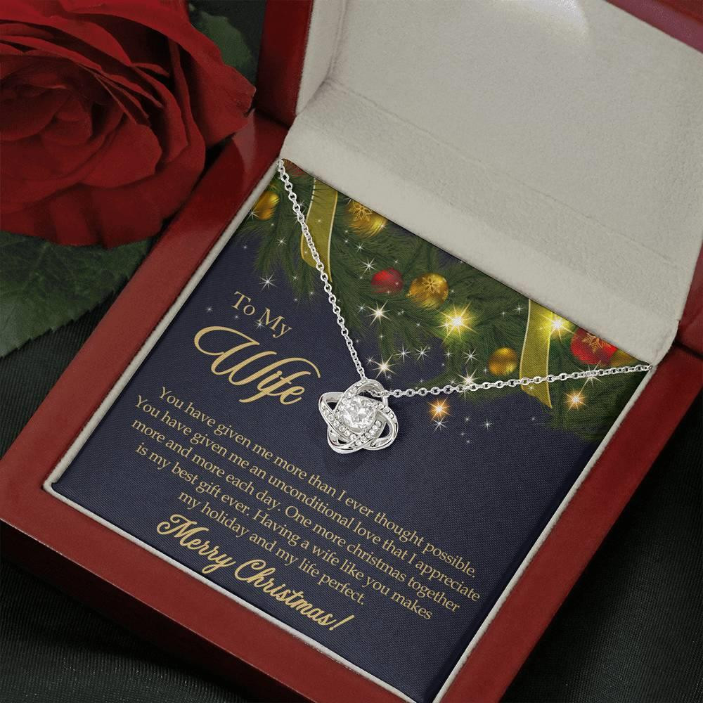 Christmas Gift For Wife You Make My Holiday And My Life Perfect Love Knot Necklace