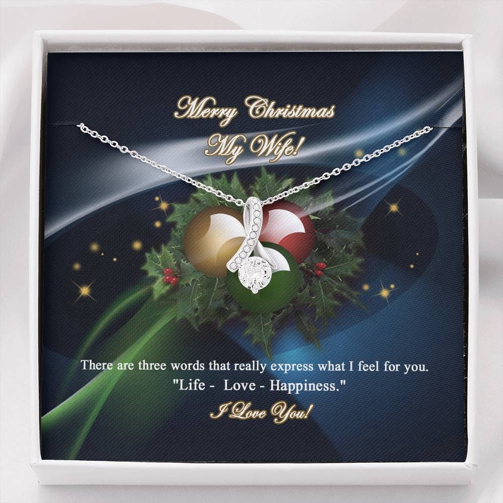 Christmas Life Love Happiness Alluring Beauty Necklace For Wife