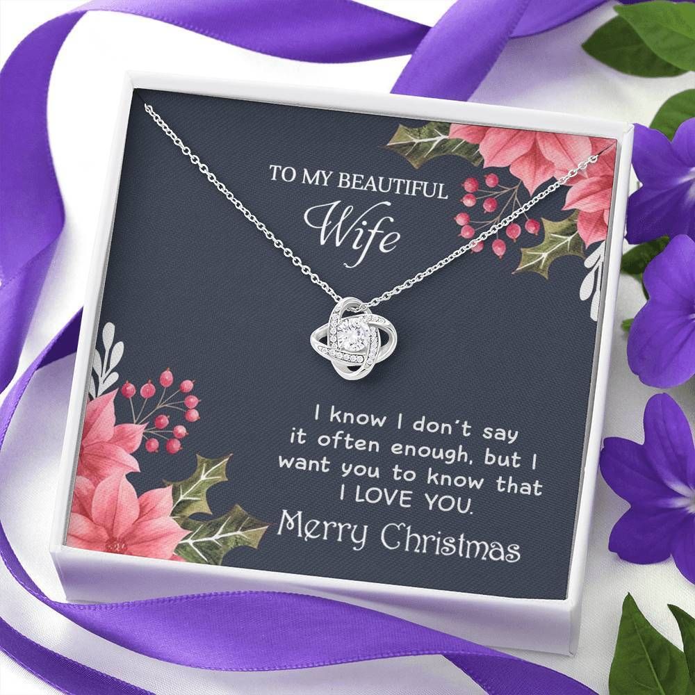 Christmas Love Knot Necklace Gift For Wife I Love You Nature's Beauty