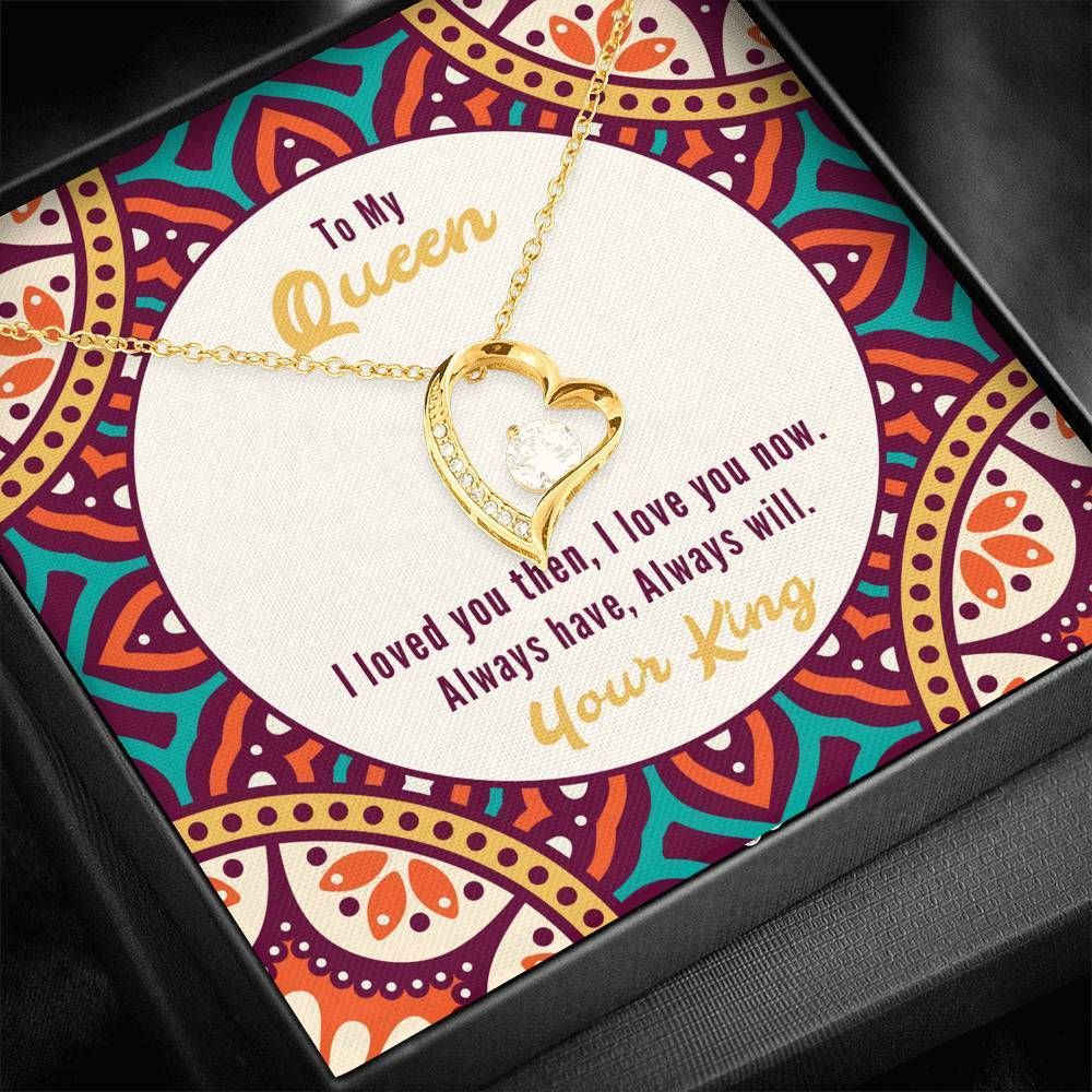 Colorful Paisley Design Always Will Love You Forever Love Necklace Gift For Queen