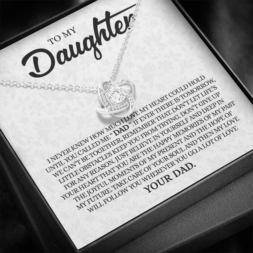 Cool Dad Gift For Daughter Don’t Give Up On Yourself Love Knot Necklace