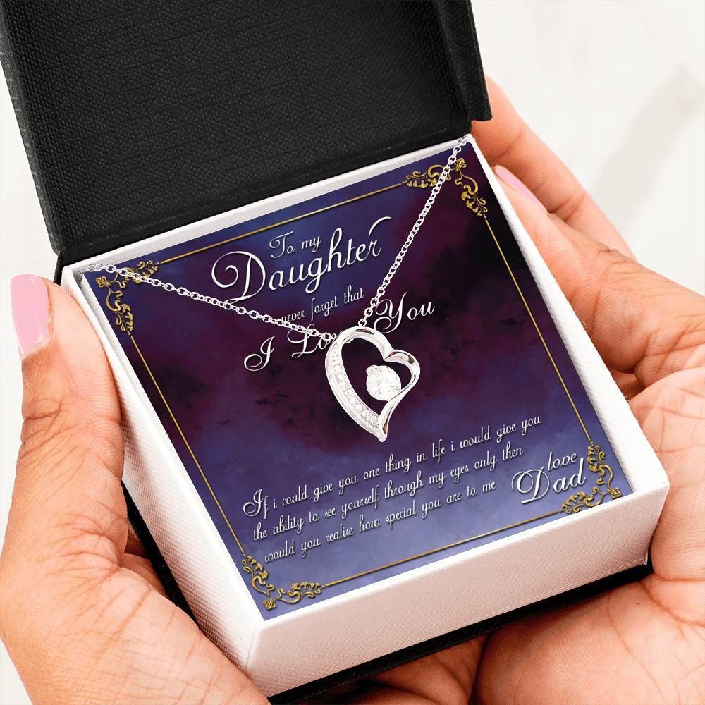 Dad Gift For Daughter How Special You Are To Me 14K White Gold Forever Love Necklace