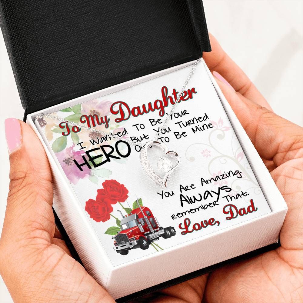 Dad Gift For Daughter You're Amazing Silver Forever Love Necklace