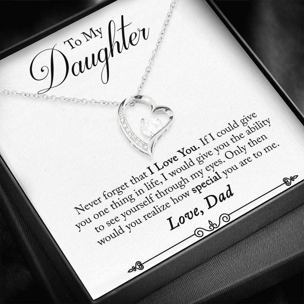 Dad Giving Daughter Silver Forever Love Necklace How Special You Are To Me