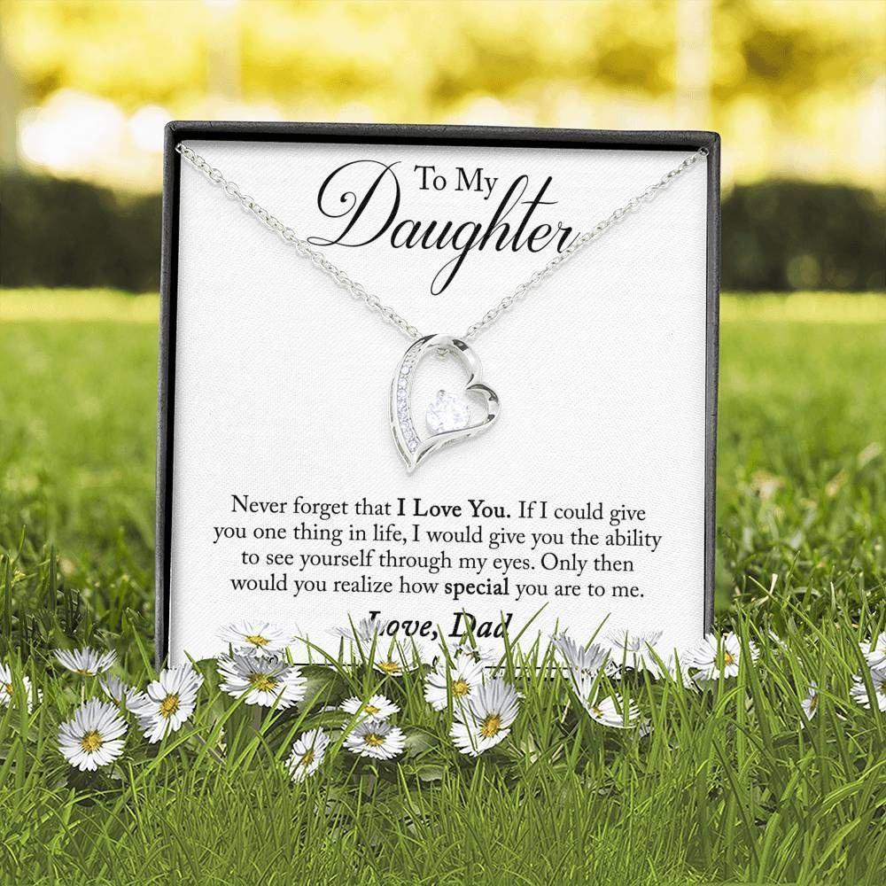 Dad Giving Daughter Silver Forever Love Necklace How Special You Are To Me