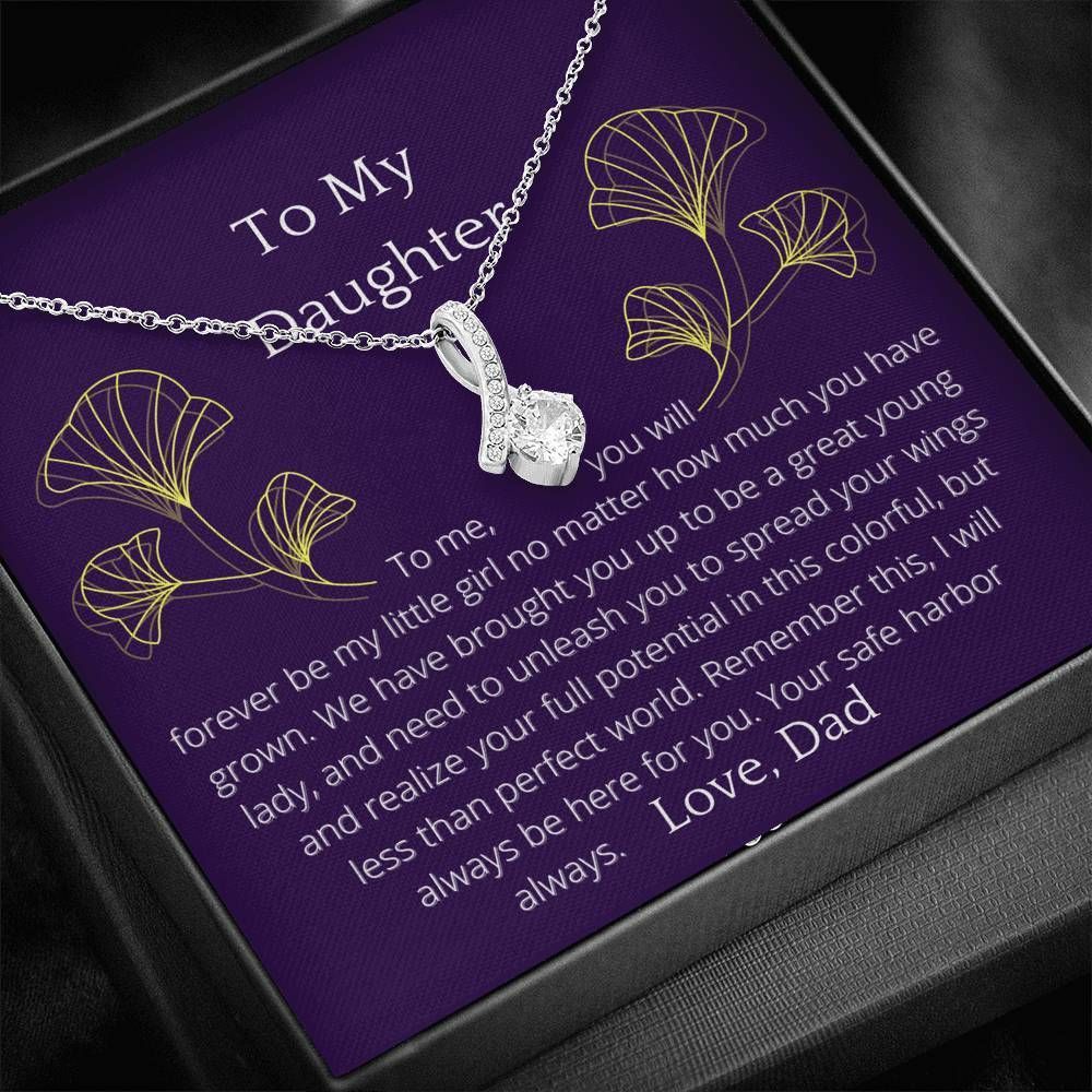 Dad To Daughter I'll Always Be Here For You Purple Alluring Beauty Necklace