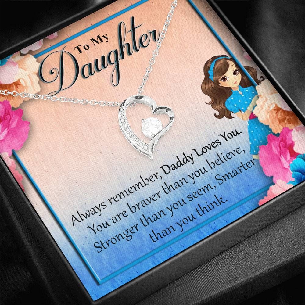 Daddy Loves You Forever Silver Forever Love Necklace Dad Gift For Daughter