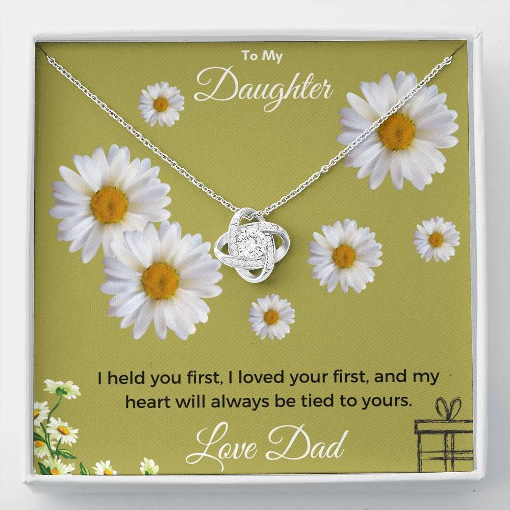 Daisy My Heart Will Always Tied To Yours Love Knot Necklace Gift For Daughter