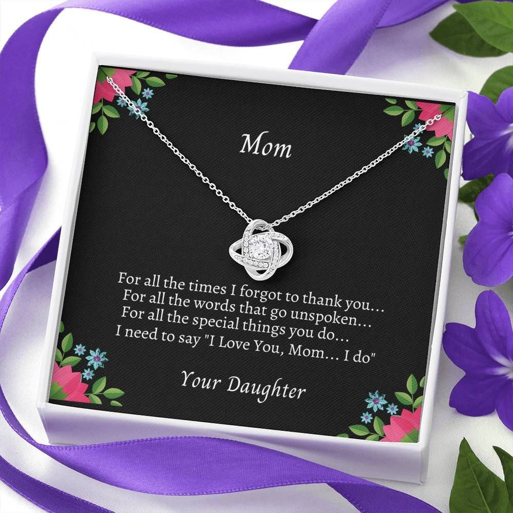 Daughter Gift For Mom Love Knot Necklace Thank For All Words Going Unspoken