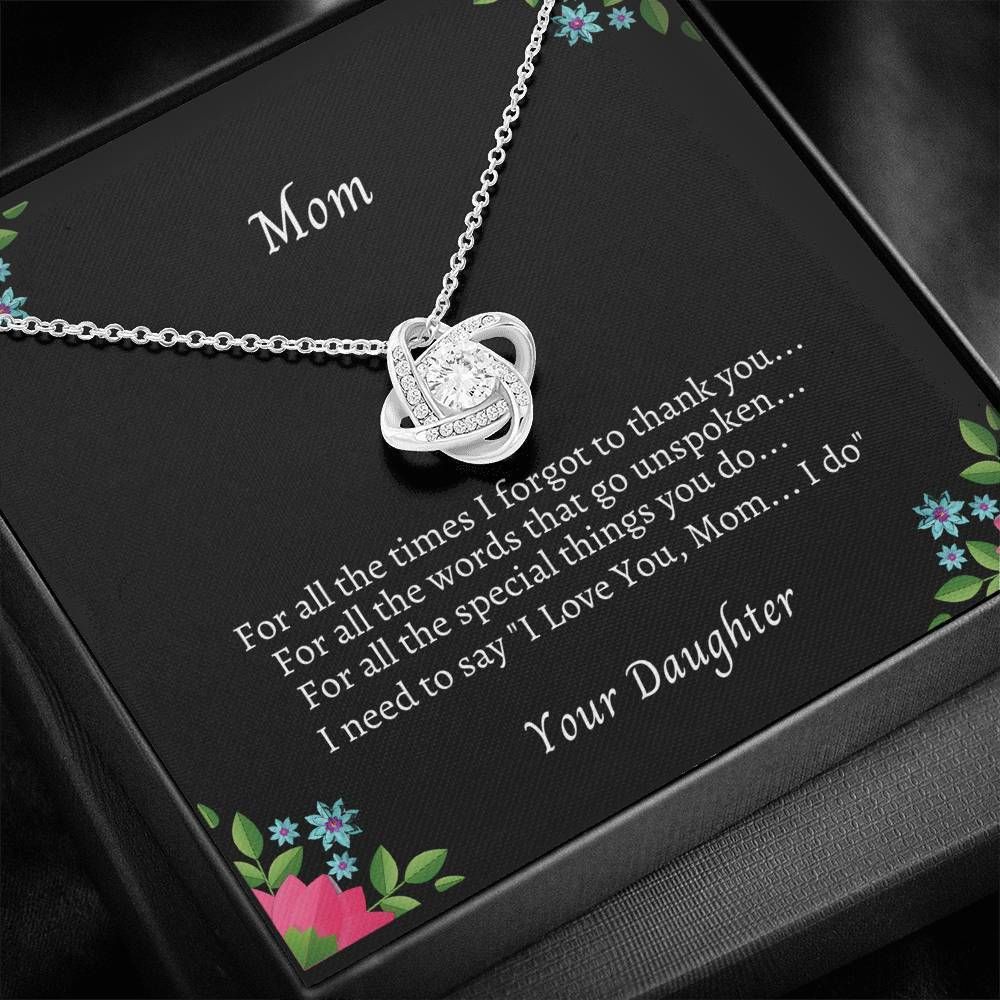 Daughter Gift For Mom Love Knot Necklace Thank For All Words Going Unspoken