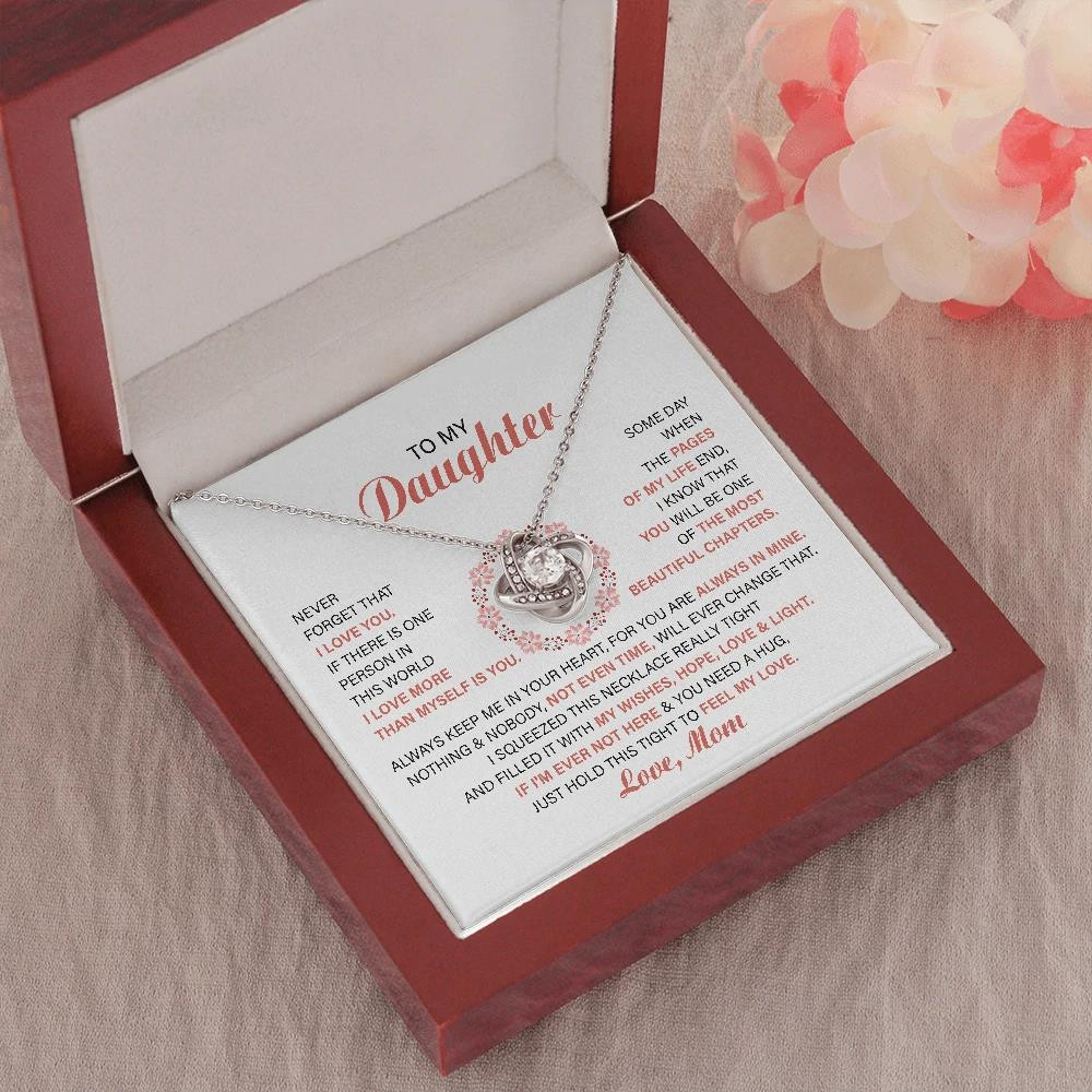 Dazzling Gift For Daughter Love Knot Necklace Never Forget That I Love You