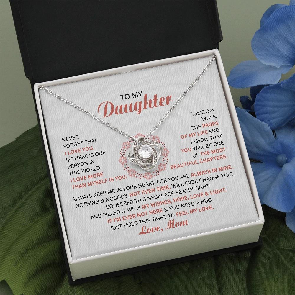 Dazzling Gift For Daughter Love Knot Necklace Never Forget That I Love You