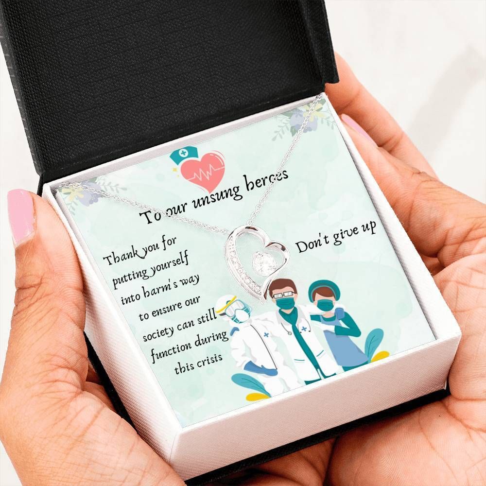 Don't Give Up Forever Love Necklace Gift For Nurse Staff