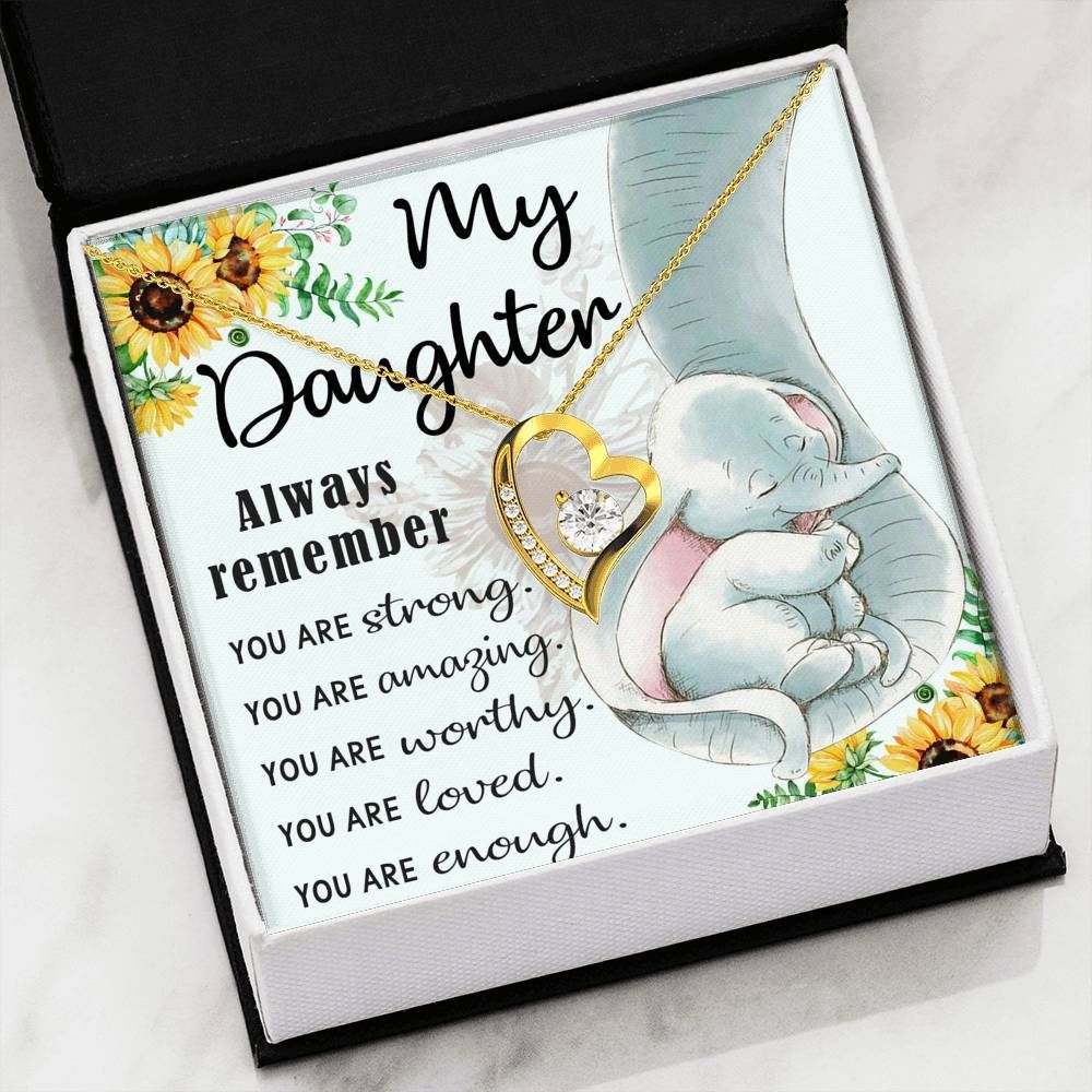 Elephant You Are Enough 18k Gold Forever Love Necklace Giving Daughter