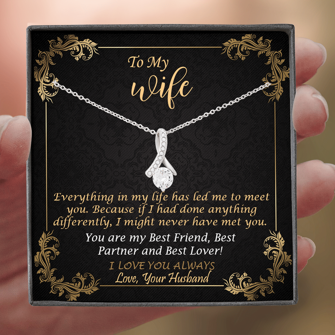 Everything In My Life 14K White Gold Alluring Beauty Necklace Gift For Wife
