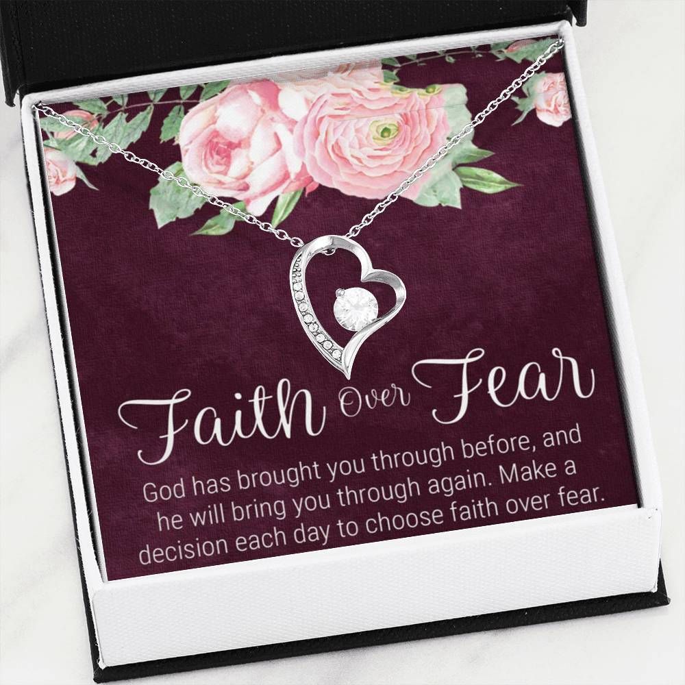 Faith Over Fear Forever Love Necklace