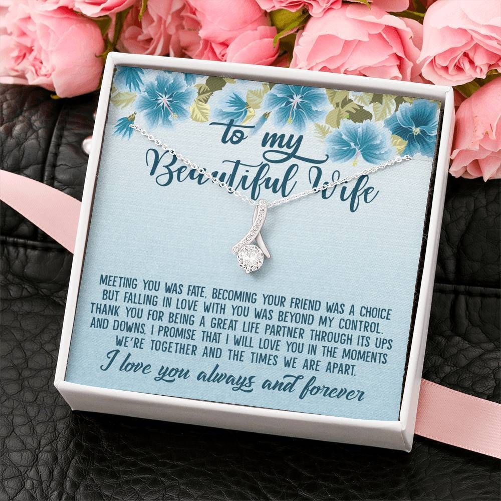 Falling In Love With You Blue Flower Alluring Beauty Necklace Gift For Wife