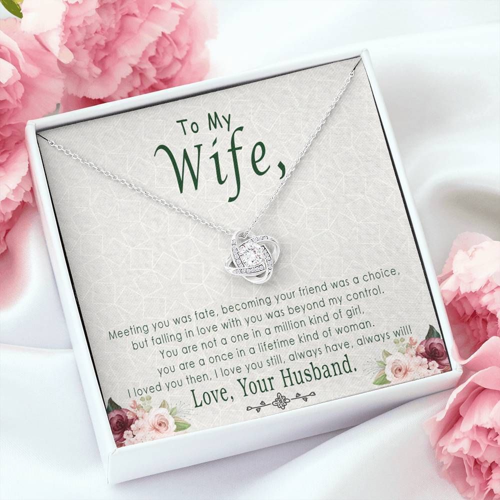 Falling In Love With You Love Knot Necklace To Wife