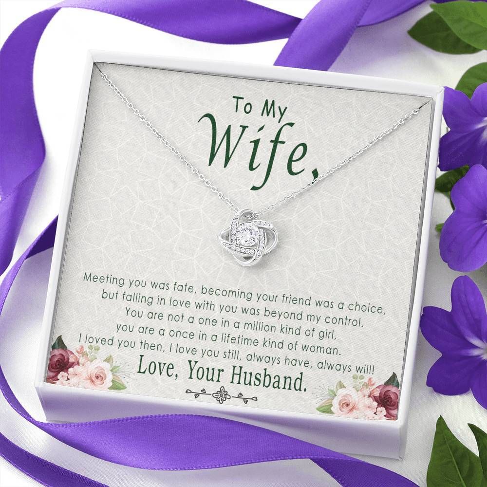 Falling In Love With You Love Knot Necklace To Wife