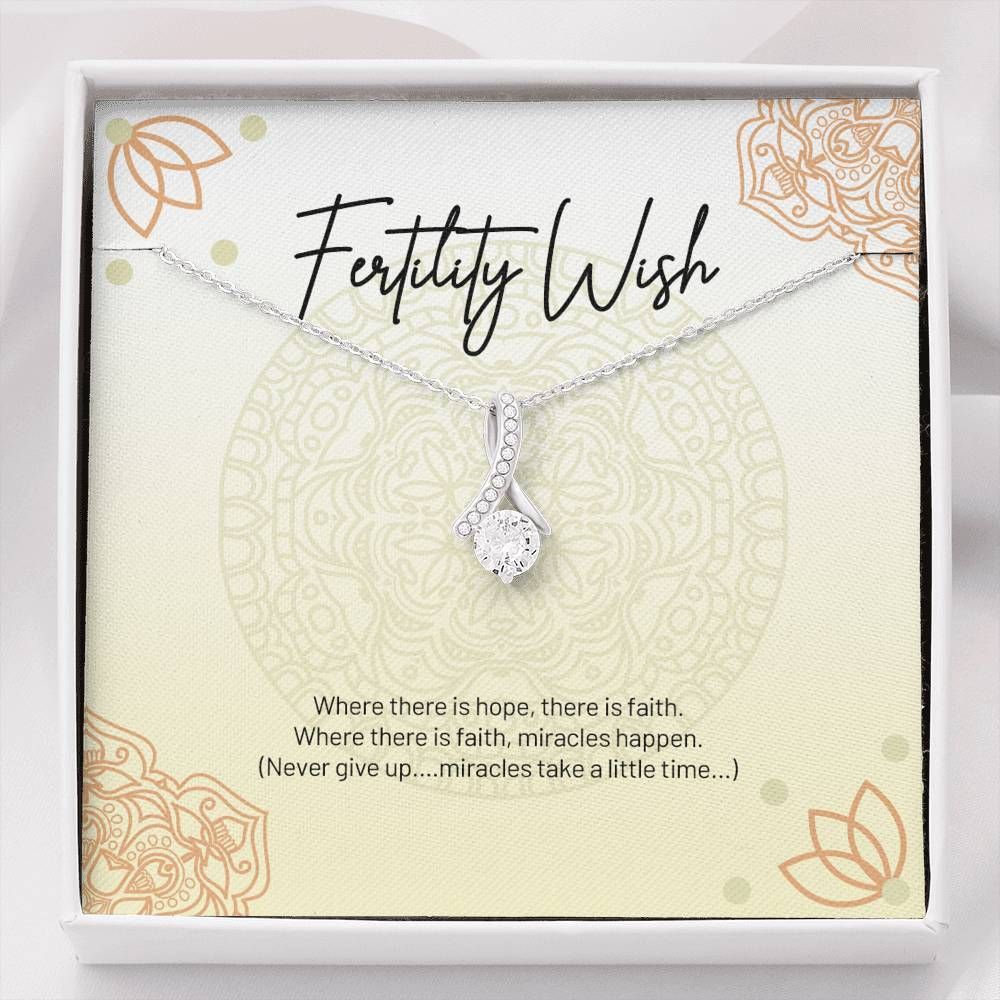 Fertility Wish 14K White Gold Alluring Beauty Necklace Gift For Women