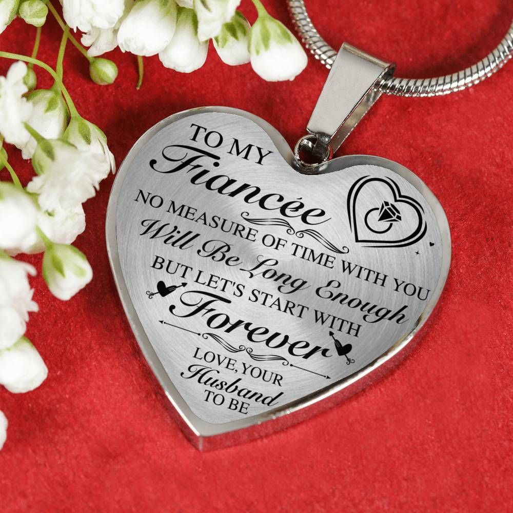 Fiancee Let's Start With Forever Love Necklace Custom Engraved