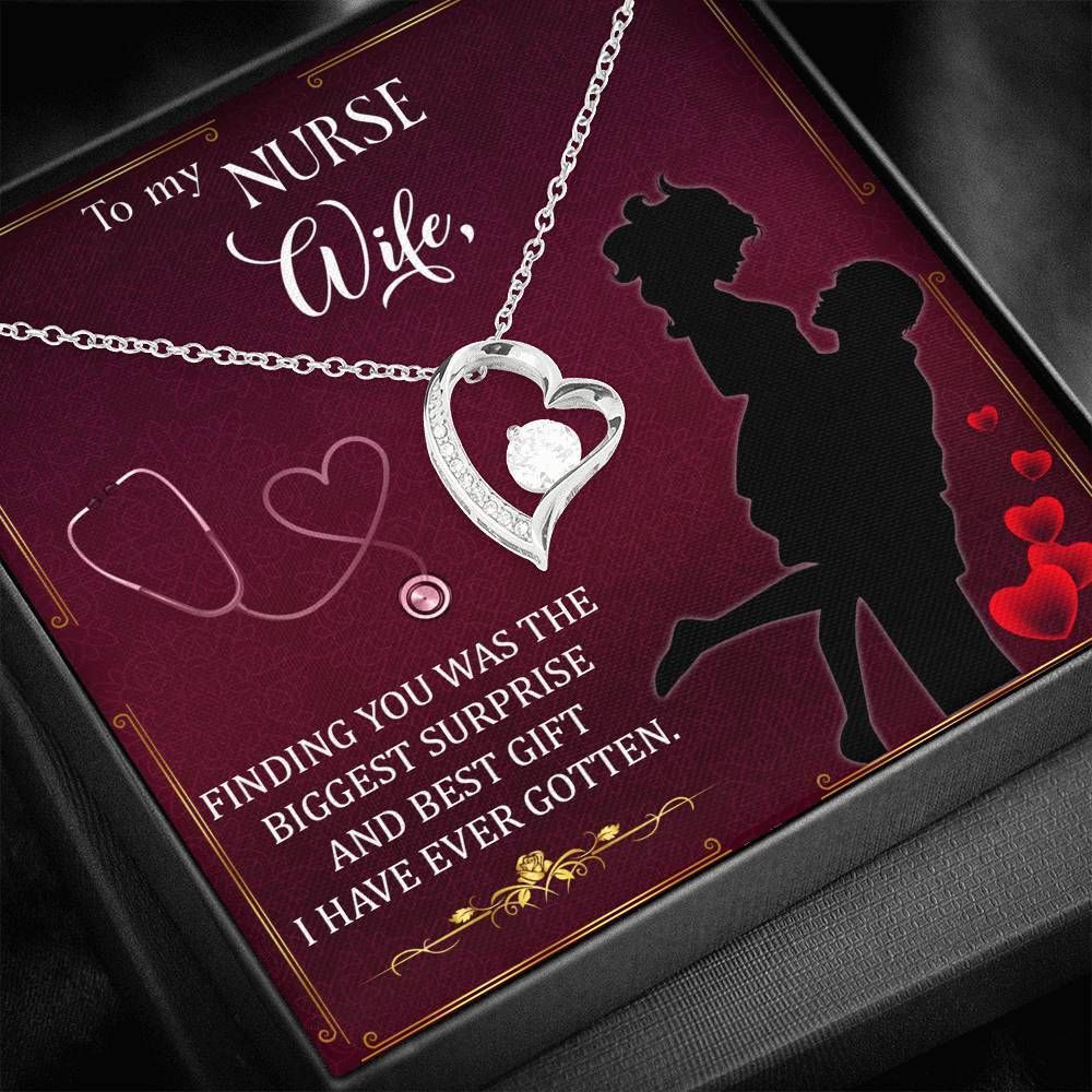 Finding You Was The Biggest Surprise Gift For Wife 14K White Gold Forever Love Necklace