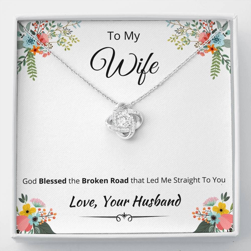 Floral Design Straight To You Love Knot Necklace For Wife