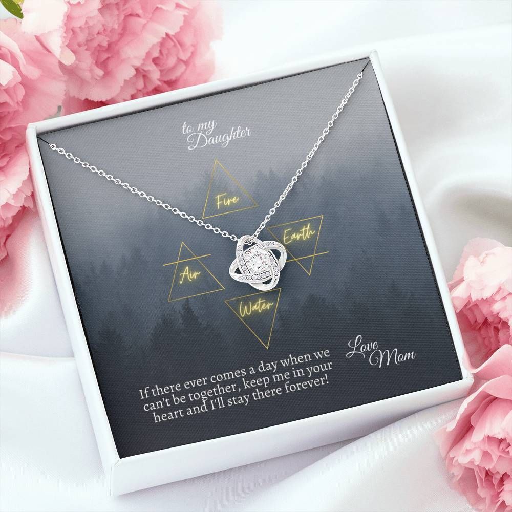 Foggy Sky Love Knot Necklace Mom Gift For Daughter Keep Me In Your Heart