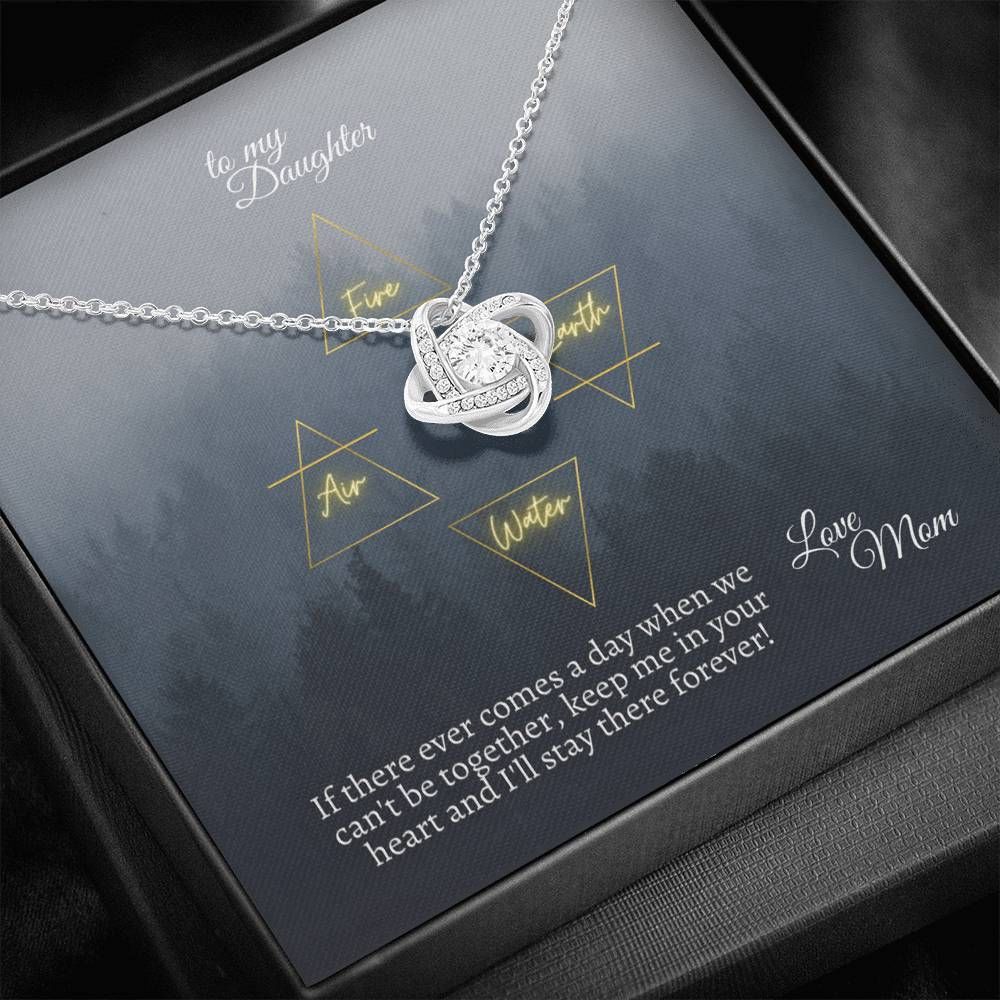 Foggy Sky Love Knot Necklace Mom Gift For Daughter Keep Me In Your Heart