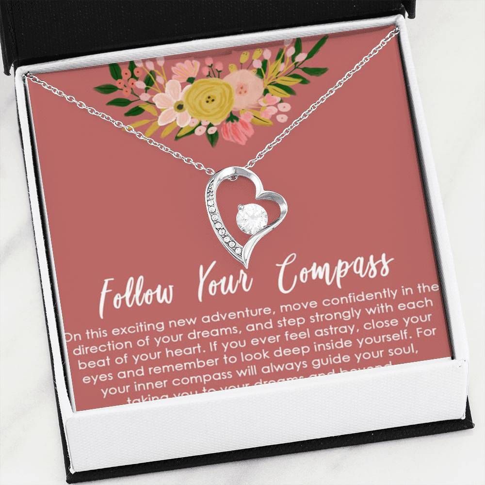 Follow Your Compass Forever Love Necklace