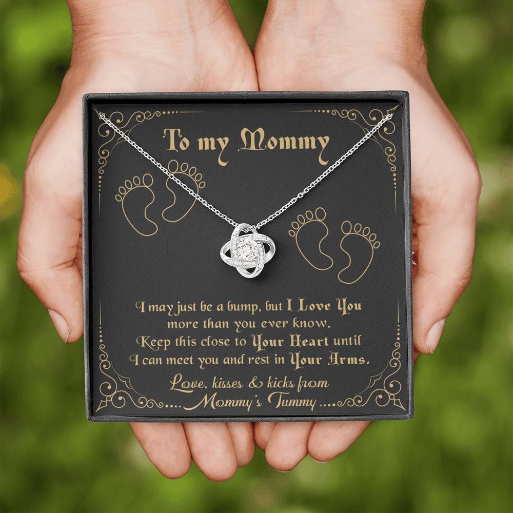 Footprint Gift For Mom Love Knot Necklace Love You More Than You Ever Know