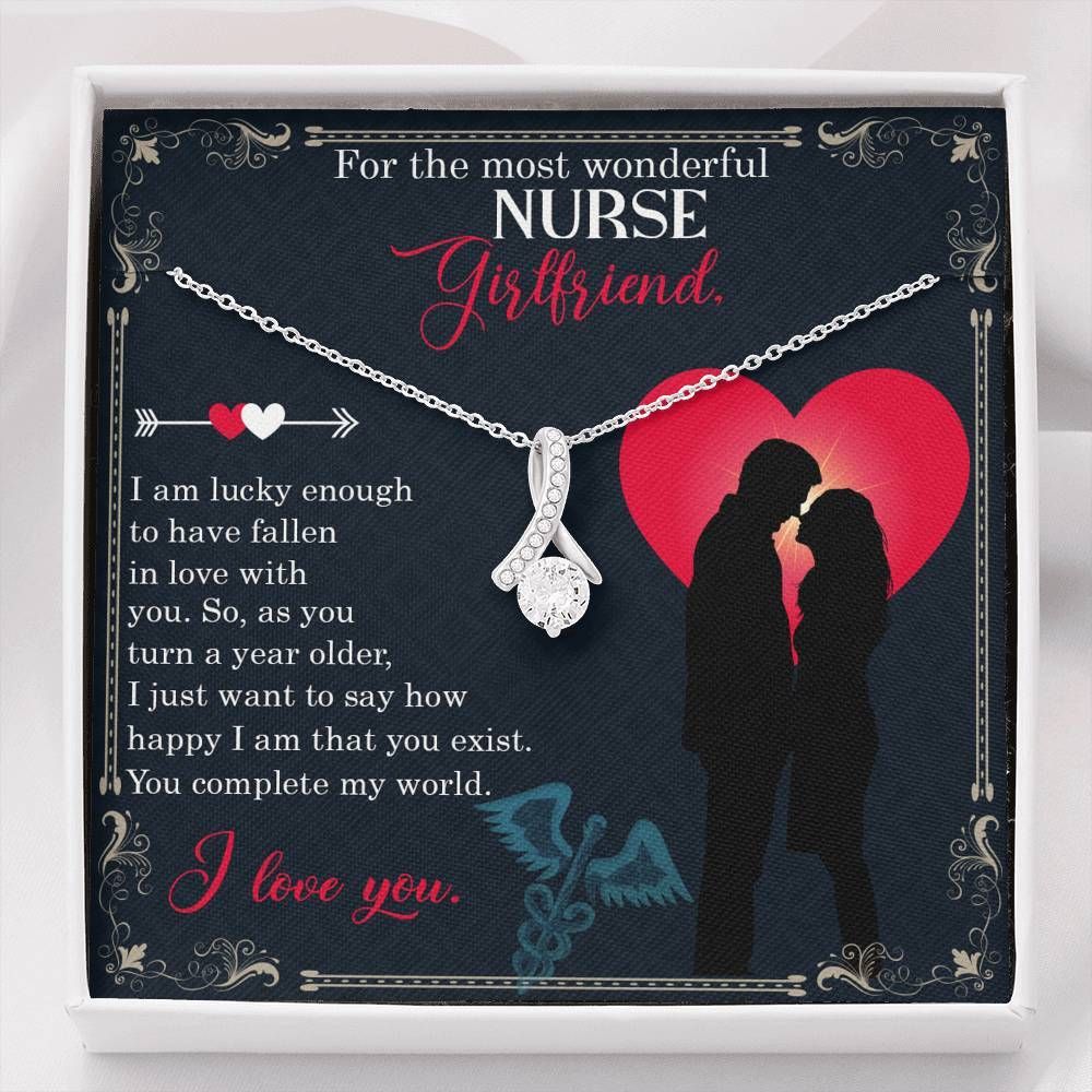 For The Most Wonderful Nurse Girlfriend I Love You Alluring Beauty Necklace