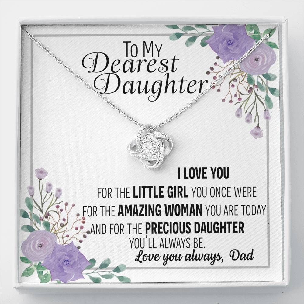 For The Precious Daughter You'll Always Be Love Knot Necklace For Daughter