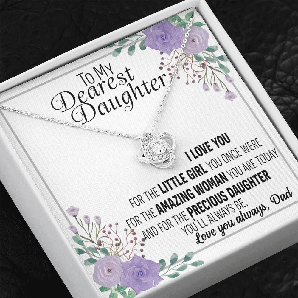 For The Precious Daughter You'll Always Be Love Knot Necklace For Daughter