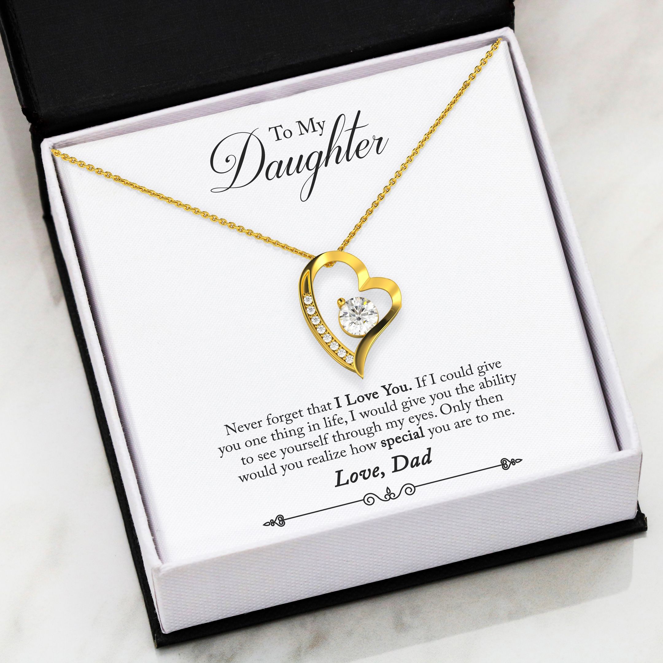 Forever Love Necklace With Box Insert / 31-dad-2-daughter-never