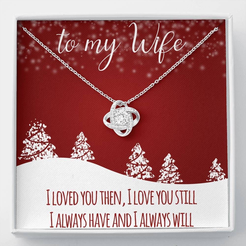 Forever Love You Christmas Atmosphere Love Knot Necklace To Wife