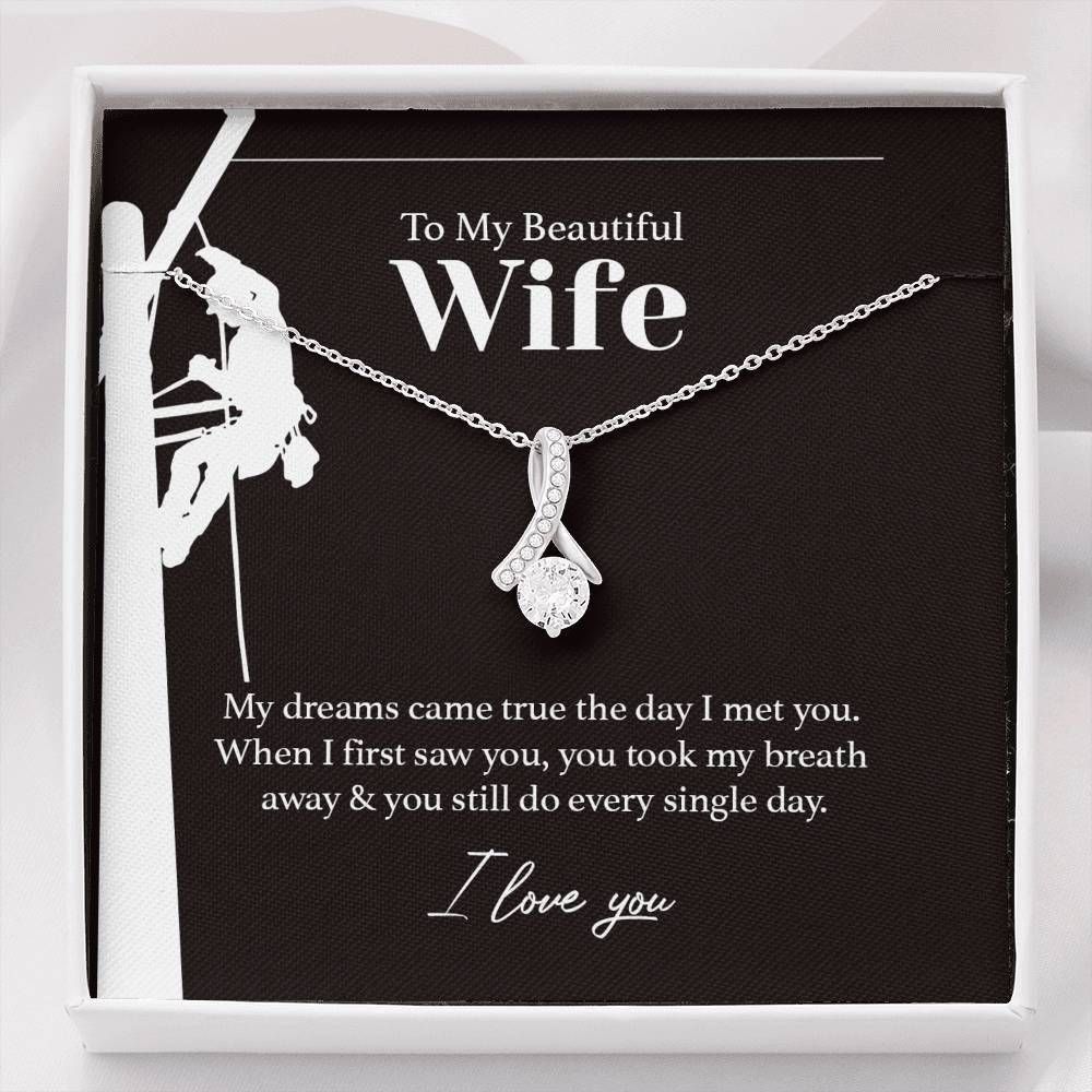 From Lineman Husband I Love You Alluring Beauty Necklace Gift For Wife