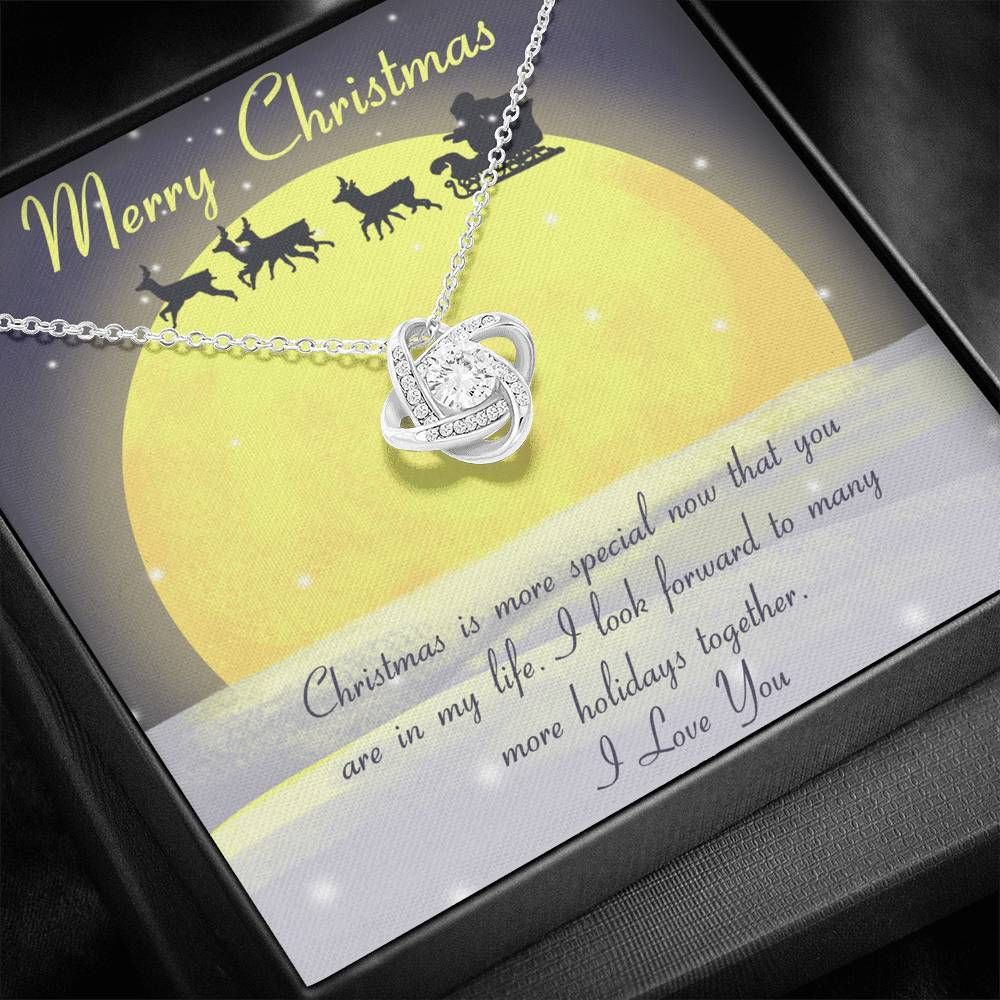 Full Moon Merry Christmas Love Knot Necklace To Women