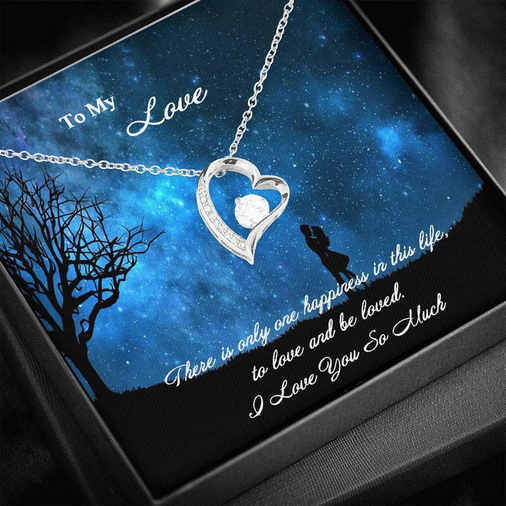 Galaxy I Love You So Much 14K White Gold Forever Love Necklace Gift For Her