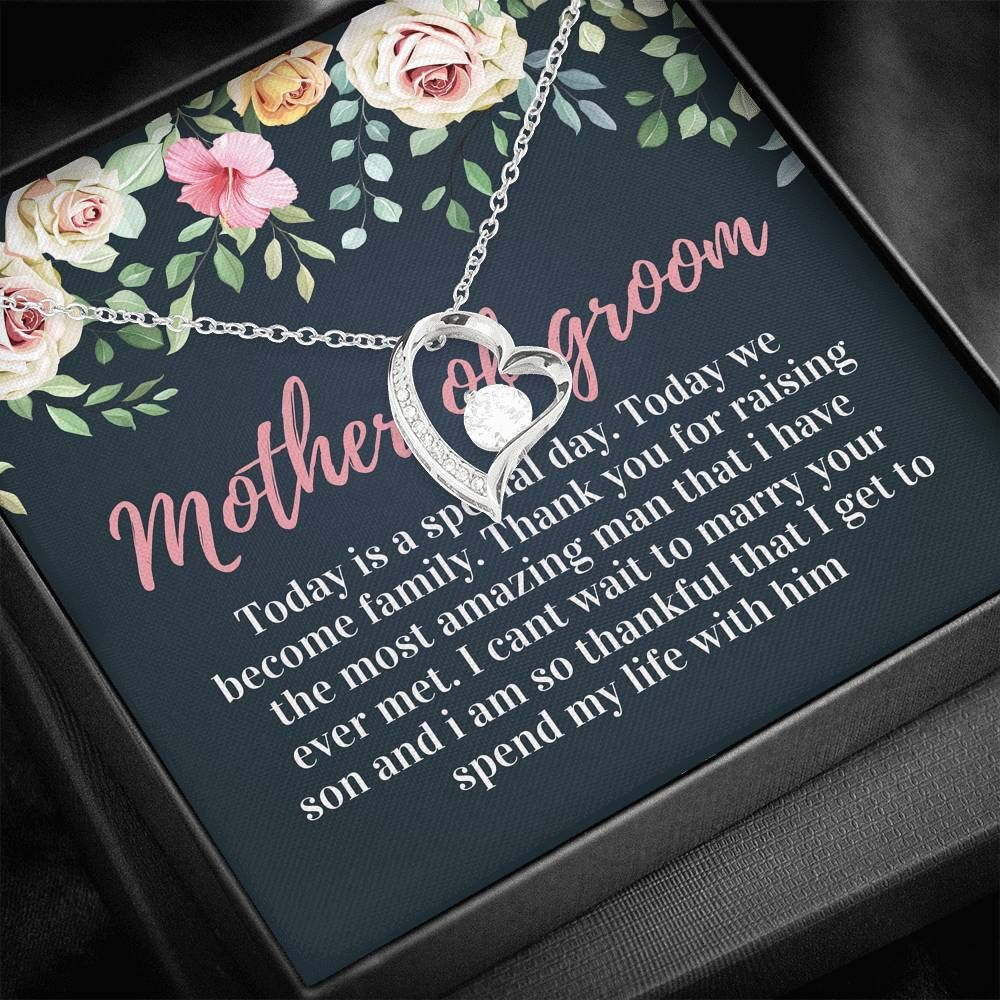 Get To Spend My Life With Him Silver Forever Love Necklace Giving Mother's Groom