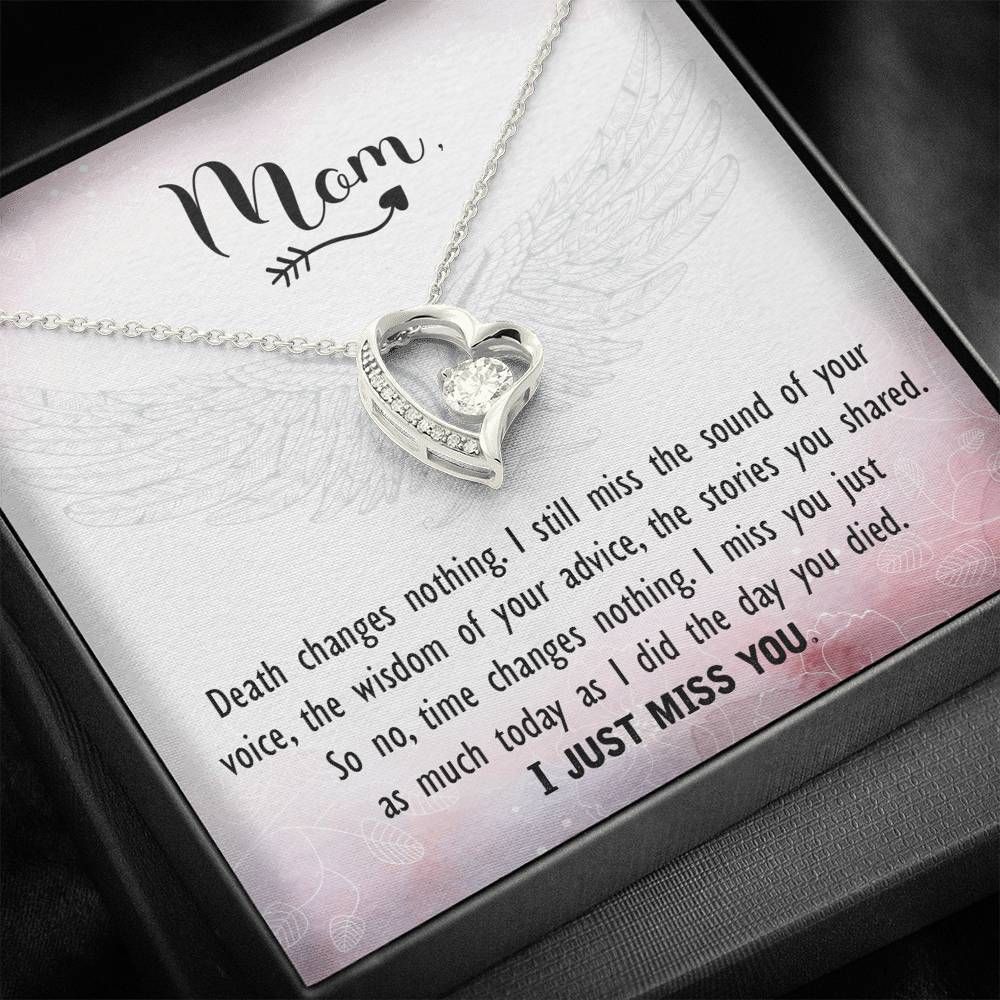 Gift For Angel Mom I Still Miss The Sound Of Your Voice 14K White Gold Forever Love Necklace